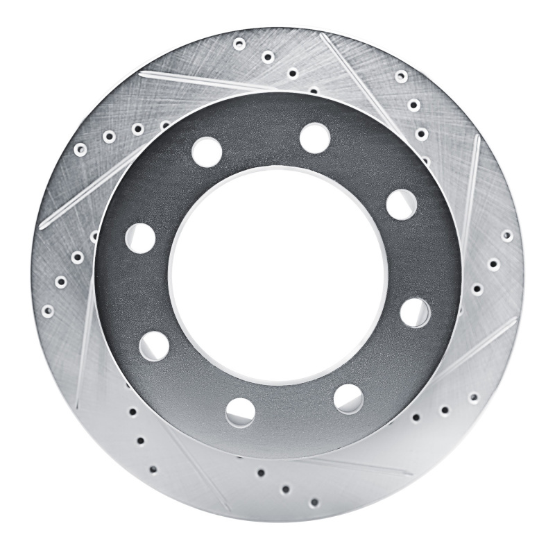 Chevrolet Express 3500 Brake Rotor (1) - Rear Right - R1 Concepts - Drilled & Slotted - Silver - `21-`25